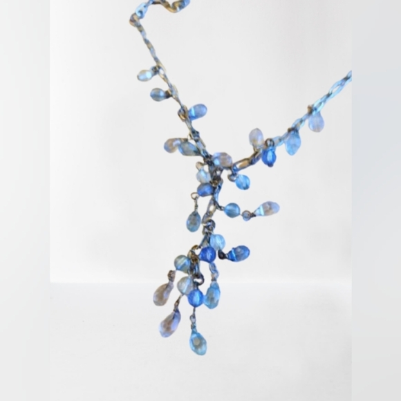 Unbranded Jewelry - Blue Beaded Necklace Jewelry Accessories Kids Women Silver Toned